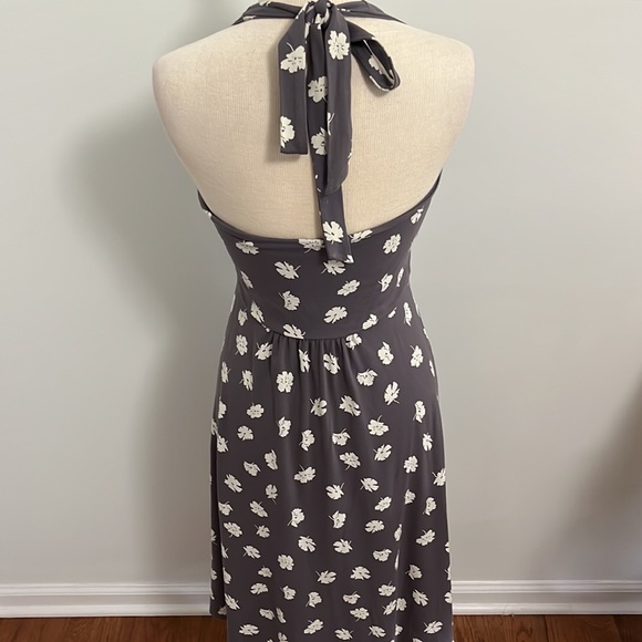 Boden St Lucia Grey Floral Jersey Halter Dress - Picture 4 of 8